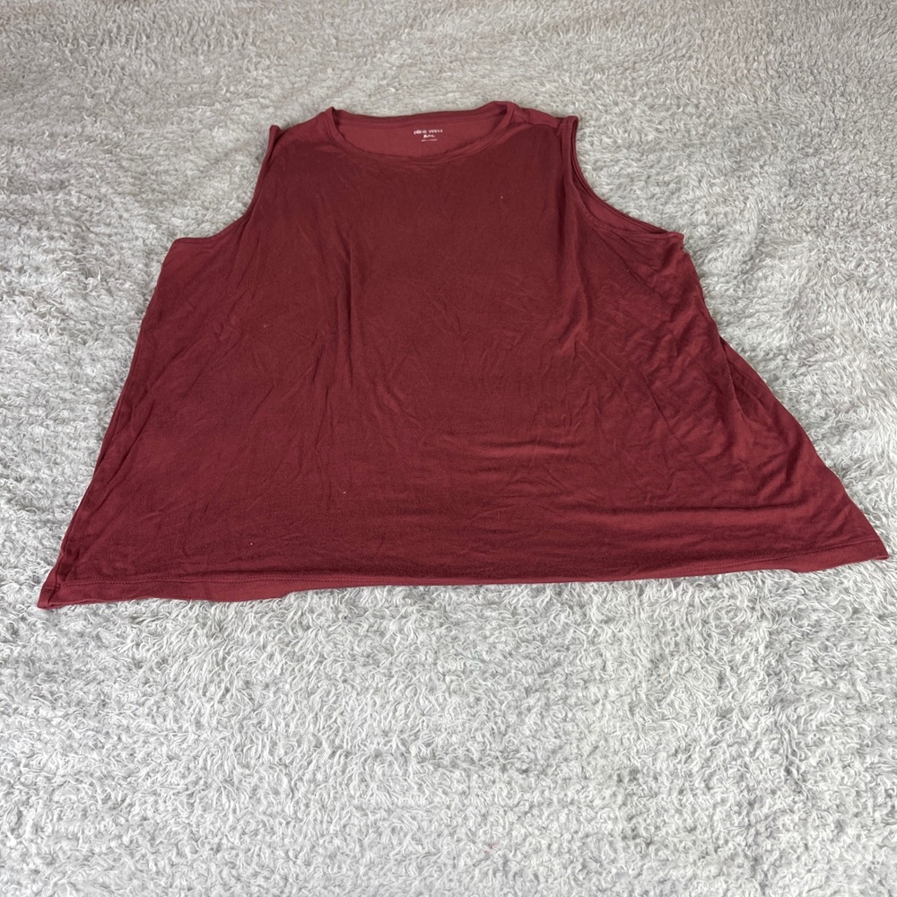 Nine West Womens XXL Burgundy Sleeveless Crew Neck Knit Tank Top WW51K023RS1